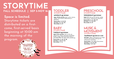 Fall 2023 Storytime Schedule